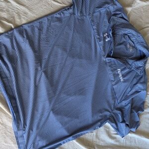 Under Armour Men's Blue Striped Polo Shirt